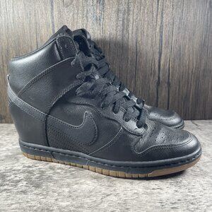 Nike Dunk Sky High Womens Size 9.5 Black Gum Athletic Leather Shoes Sneakers